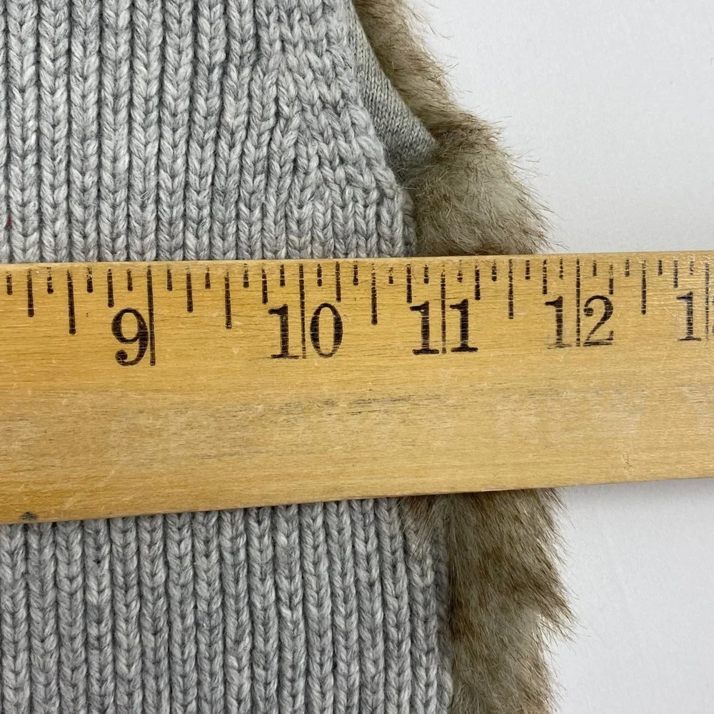 Baby Gap Toddler Size 2 Years Zip Front Sweater Vest Heather Gray Faux Fur Front